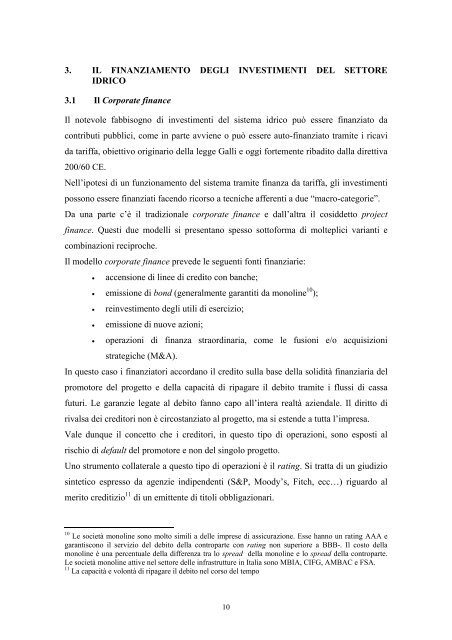 Il Servizio Idrico Integrato in Italia: fabbisogni, regolazione ... - Dps