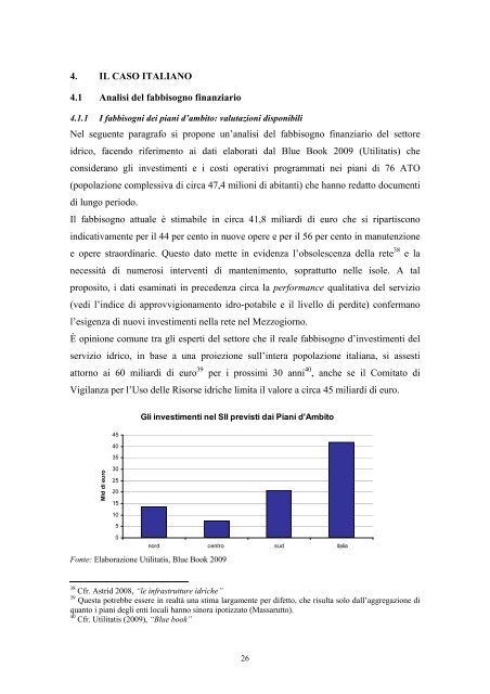 Il Servizio Idrico Integrato in Italia: fabbisogni, regolazione ... - Dps