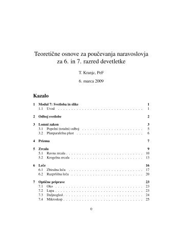 Teoreticne osnove za poucevanja naravoslovja za 6. in 7 ... - Arnes