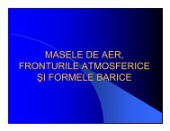 Masele de aer, formele barice, fronturile atmosferice