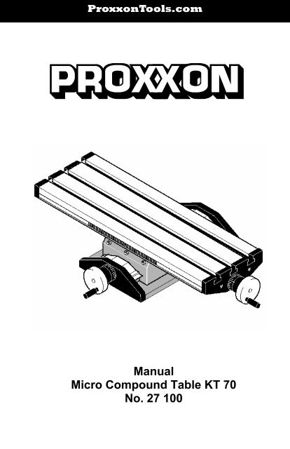 Parts Diagram - Proxxon Tools