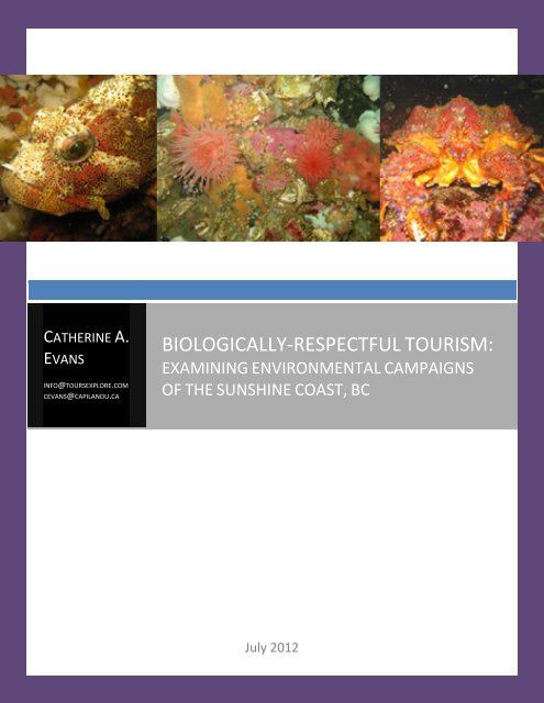 Biologically-Respectful Tourism - LinkBC