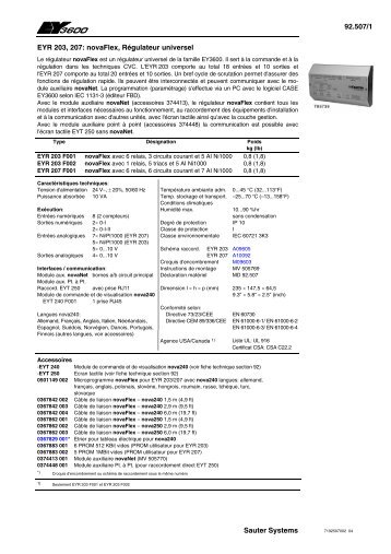 92.507/1 EYR 203, 207: novaFlex, Régulateur universel Sauter ...