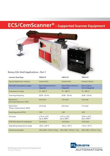 ECS/CemScanner Â® â Supported Scanner Equipment