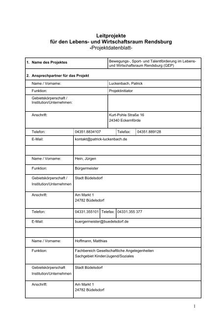 Projektdatenblatt - Institut Raum & Energie