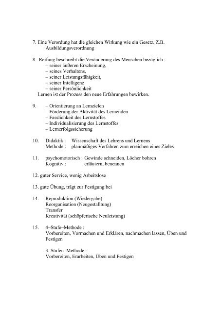 1. Erläutern Sie die drei Lernzielbereiche 2. 3 Beispiele zu sekundäre