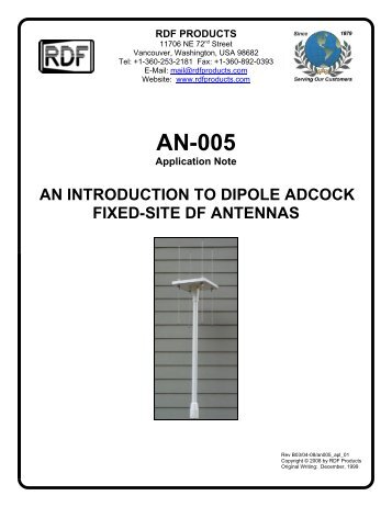 an introduction to dipole adcock fixed-site df antennas - RDF Products
