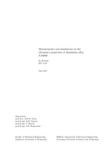 (dynamic) properties of aluminium alloy AA6060 - Materials ...