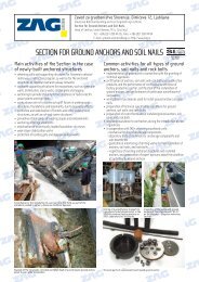 Presentation of the Section for Ground Anchors and Soil Nails