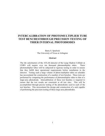 Large Area Photodiode Intercalibration Testing - UTA HEP WWW ...