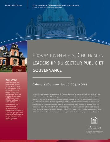 prospectus en vue du certificat en leadership du secteur public et ...