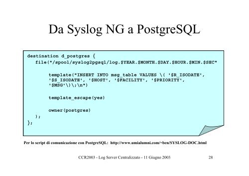 Log Server Centralizzato - Infn