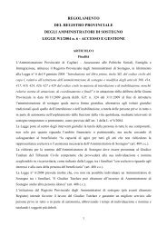 Regolamento Amm. Sostegno - Sociale - Provincia di Cagliari