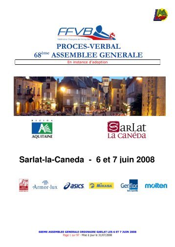 6 et 7 juin 2008 - Extranet FFVB - Fédération Française de Volley-Ball