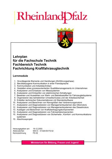Kraftfahrzeugtechnik - BBS-Server Rheinland-Pfalz