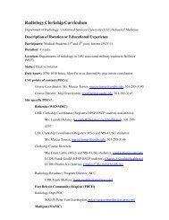 Radiology Clerkship Curriculum & Site Specific Contact Information