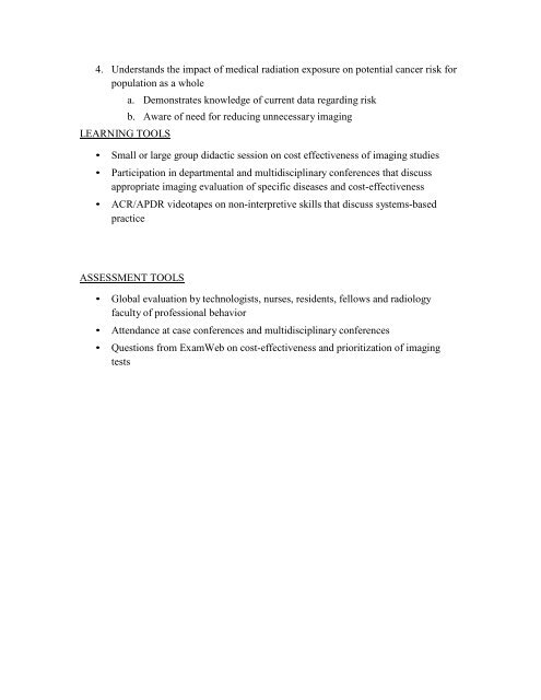 Radiology Clerkship Curriculum & Site Specific Contact Information