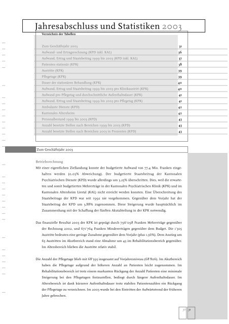 GeschÃ¤ftsbericht (pdf, 1.2Mb) - Psychiatrie Baselland PBL
