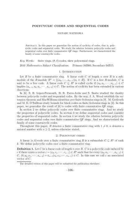 Proceedings of the 44th Symposium on Ring Theory and ...