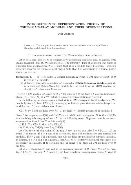 Proceedings of the 44th Symposium on Ring Theory and ...
