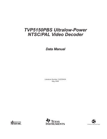 TVP5150: Low-Power Video Decoder with ... - SP-Elektroniikka