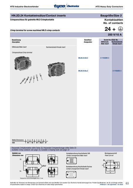 Industrie-Steckverbinder Heavy Duty Connectors