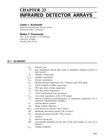 Infrared Detector Arrays