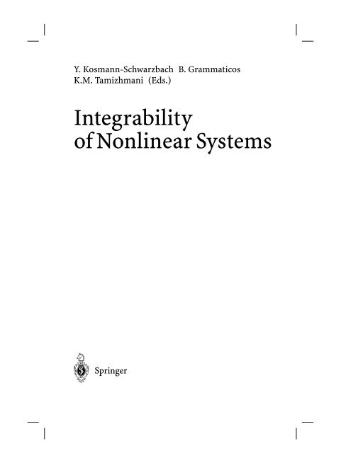 Integrability of Nonlinear Systems