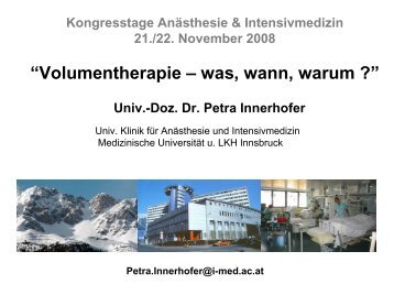 Univ. Prof. Dr. Petra Innerhofer, Innsbruck - Vinzenz Gruppe