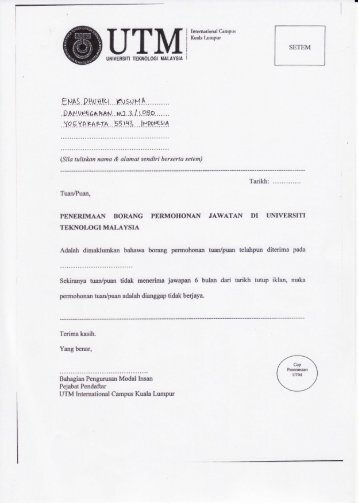 BORANG PERMOHONAN MENGGUNAKAN KENDERAAN SENDIRI