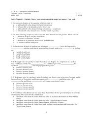 1 ECON 102 - Principles of Microeconomics Professor Parker's Final ...