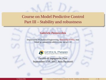 Course on Model Predictive Control Part III ... - Centro E Piaggio