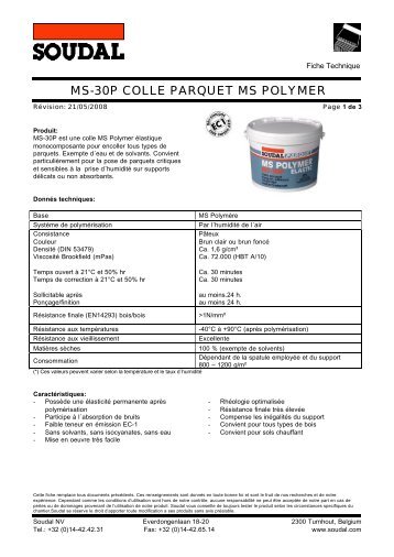 MS-30P COLLE PARQUET MS POLYMER - Soudal