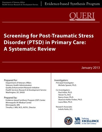 Screening for Post-Traumatic Stress Disorder (PTSD) in Primary ...