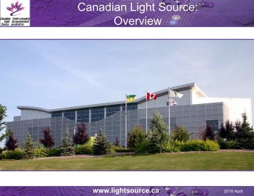 Canadian Light Source: Overview - Department of Physics and ...