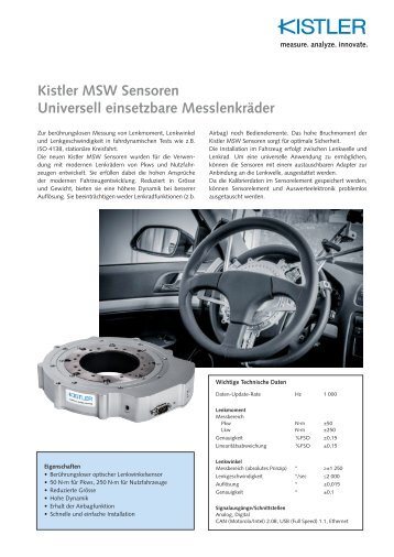 Handout, Kistler MSW Sensoren - Corrsys Datron