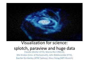Splotch for ParaView remote visualization of huge dataset