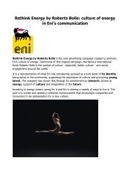 Eni Rethink Energy by Roberto Bolle: the new campaign