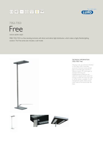 FREE 7352-7353 is a free standing luminaire with direct and indirect ...