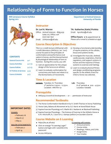 Syllabus - Department of Animal Sciences - University of Florida