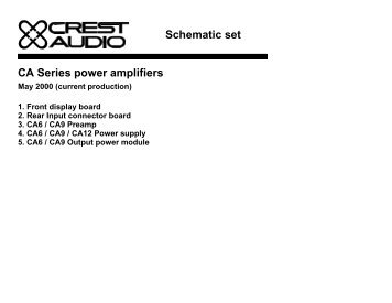 CA Series power amplifiers Schematic set - Crest Audio