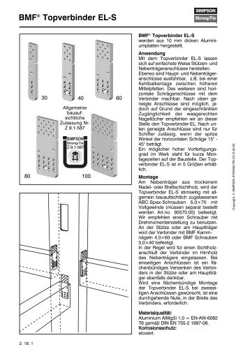 BMFÂ® Topverbinder EL-S - Simpson Strong-Tie