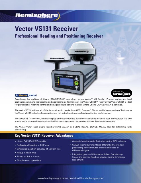 Vector VS131 Receiver - Canal Geomatics