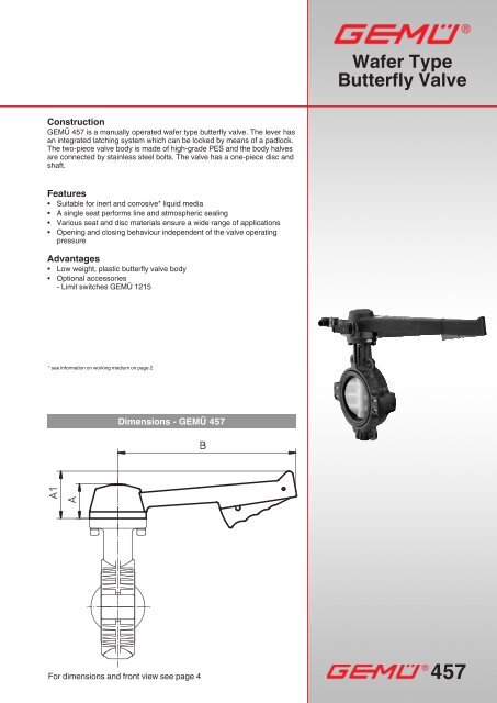 Wafer Type Butterfly Valve - Gemu