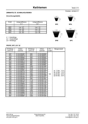 Schmalkeilriemen - Peter Hefti AG