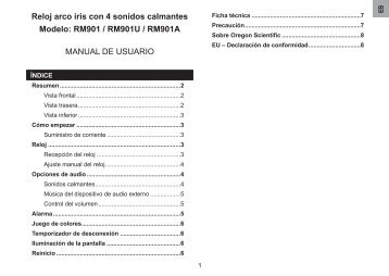 Reloj con Cromoterapia y Sonidos Relajantes - Oregon Scientific