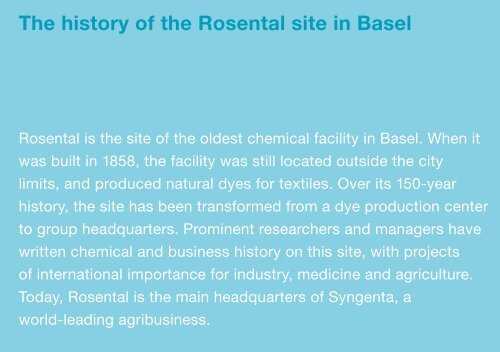 The History of the Rosental site in Basel