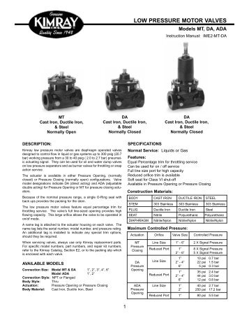 Low Press. Motor Valves - Home | Kimray Mobile