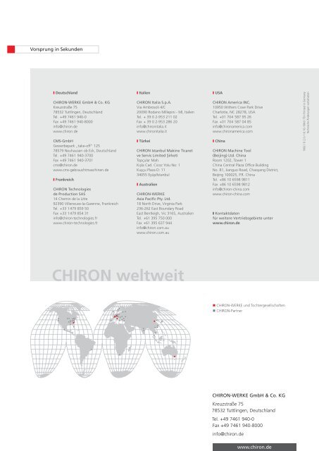 Schnelle, leistungsstarke, ein - CHIRON Werke GmbH & Co. KG