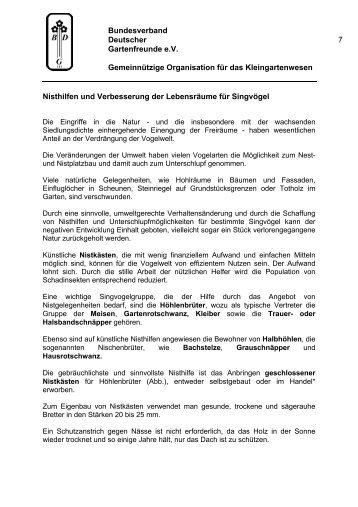 Nisthilfen im Garten.pdf - Kleingartenverein Rheydt Pongs